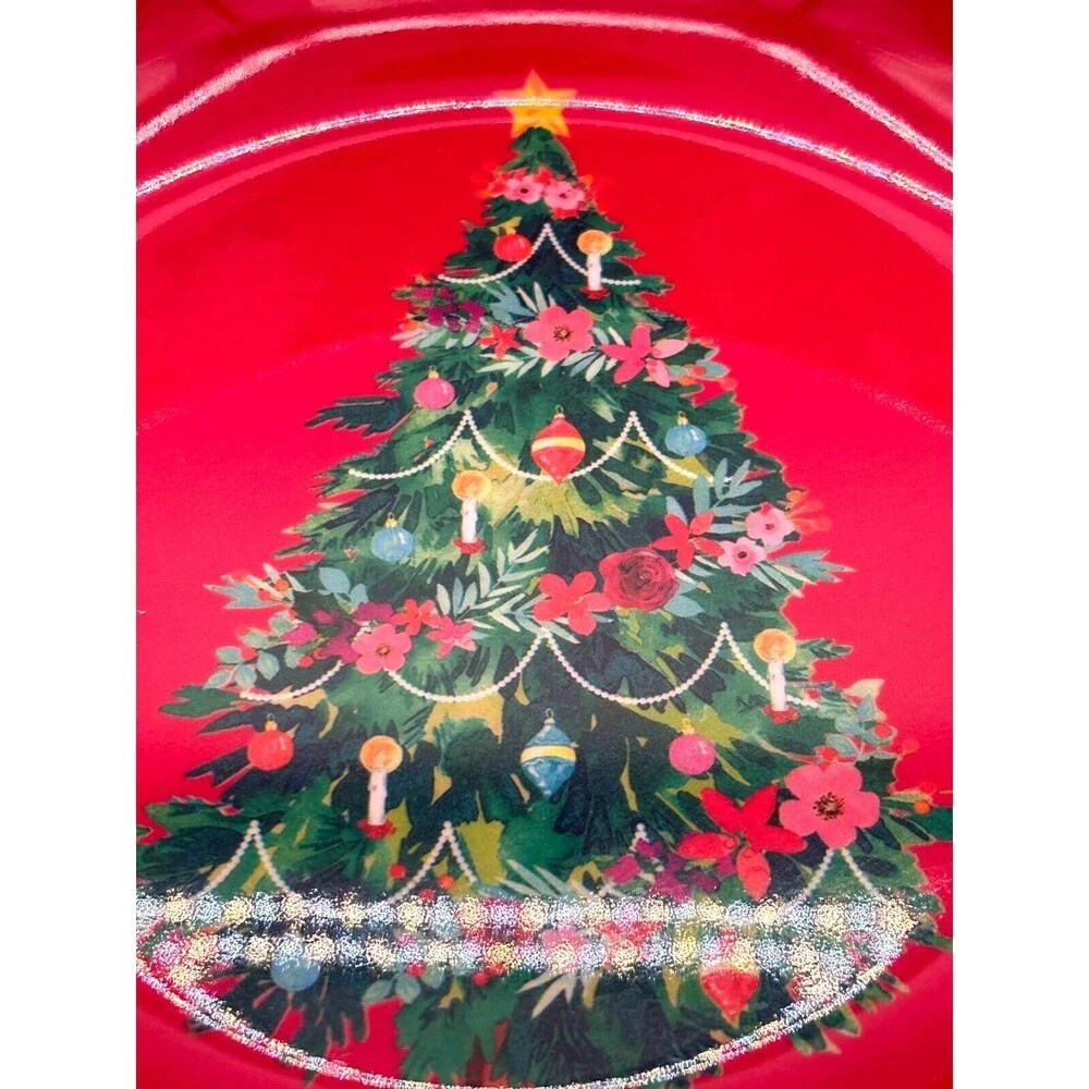 Pioneer Woman 100% Melamine Textured Holiday Bowl Textured Christmas Tree Flower